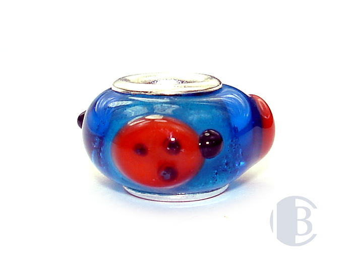 925 sterling silver core murano glass bead