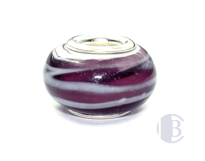 925 sterling silver core murano glass bead