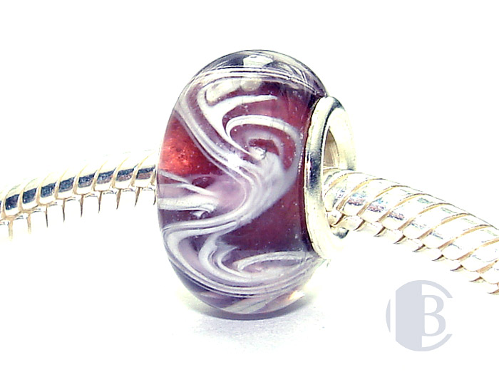 925 sterling silver core murano glass bead