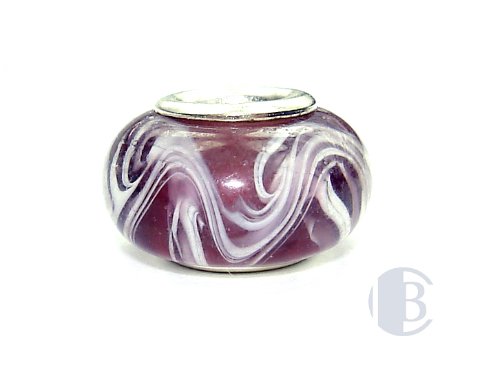 925 sterling silver core murano glass bead
