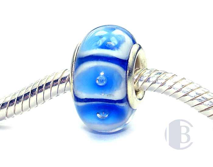 925 sterling silver core murano glass bead
