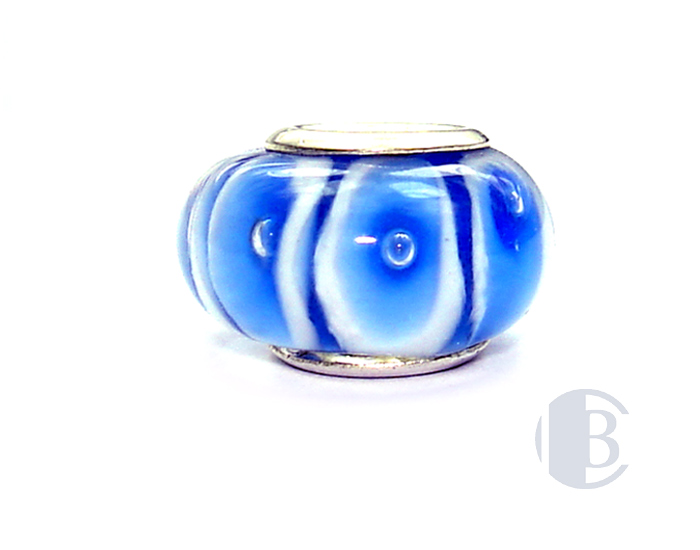 925 sterling silver core murano glass bead