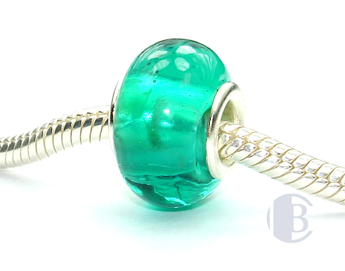 925 sterling silver core murano glass bead