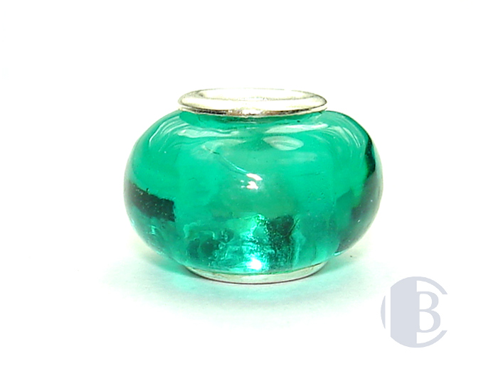925 sterling silver core murano glass bead