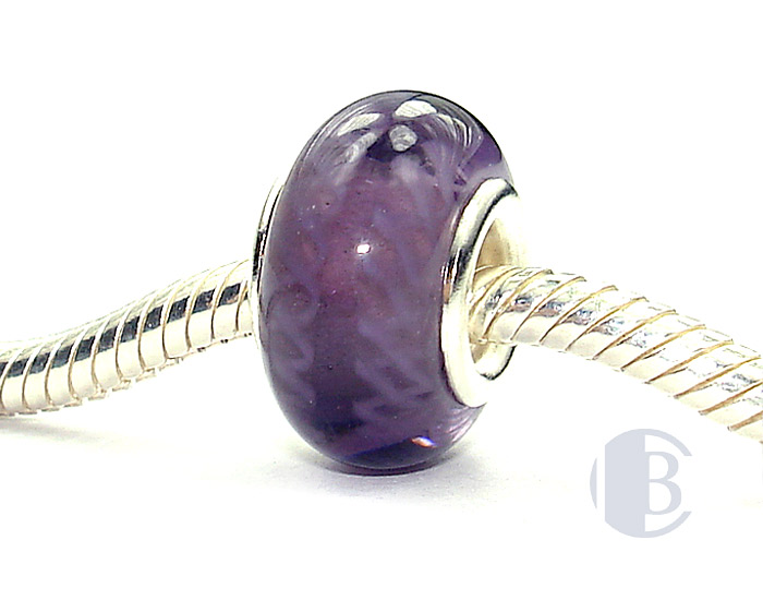 925 sterling silver core murano glass bead