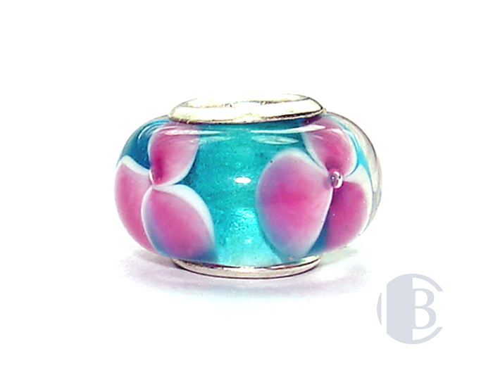 925 sterling silver core murano glass bead