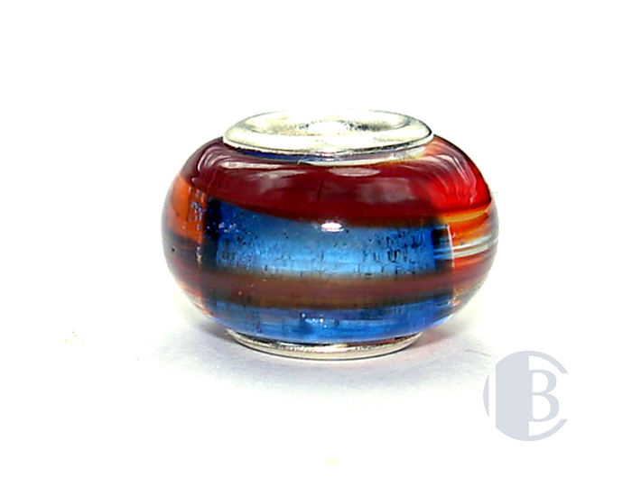 925 sterling silver core murano glass bead