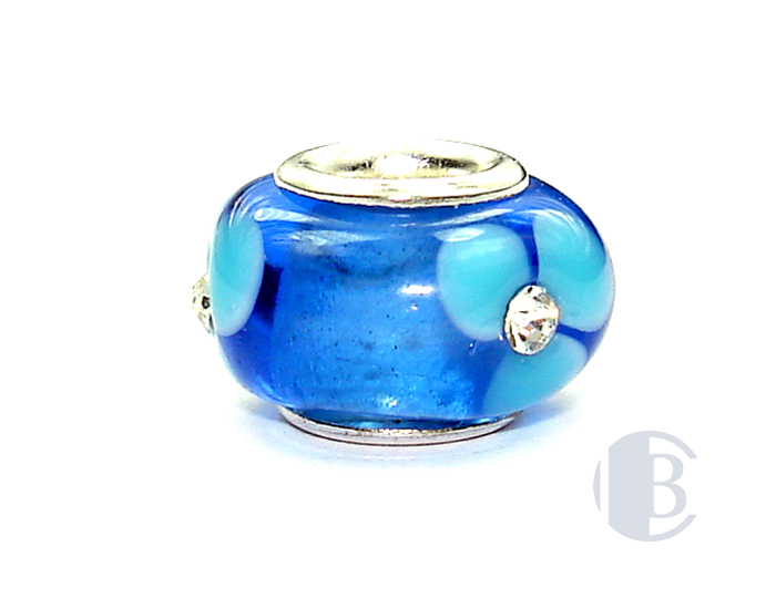 925 sterling silver core murano glass bead