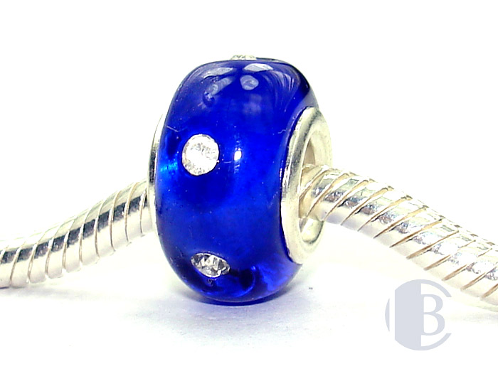 925 sterling silver core murano glass bead
