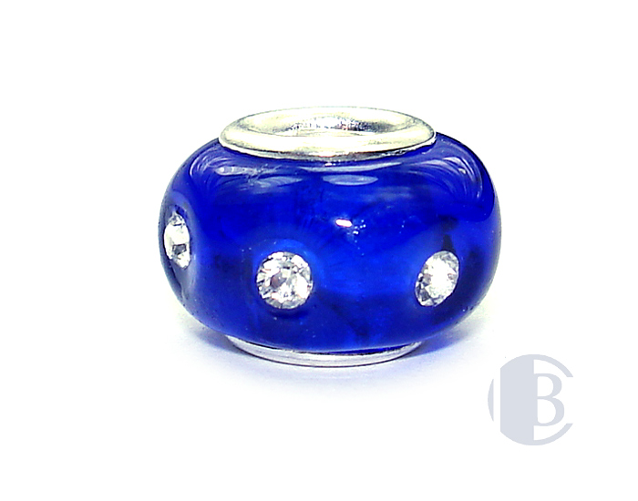 925 sterling silver core murano glass bead