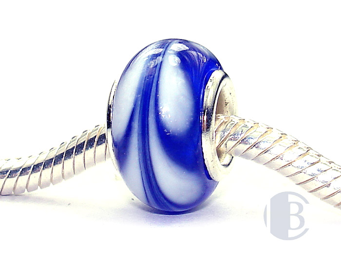 925 sterling silver core murano glass bead