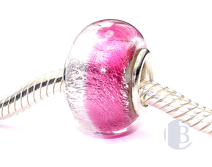 925 sterling silver core murano glass bead