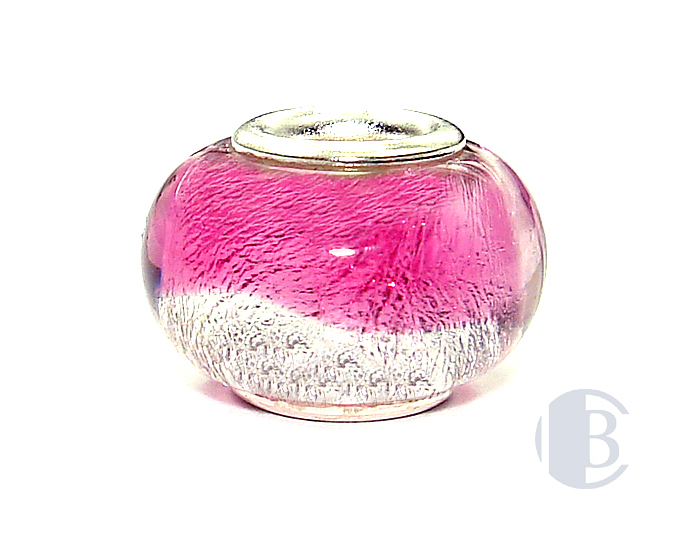 925 sterling silver core murano glass bead