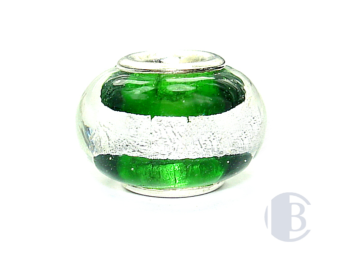 925 sterling silver core murano glass bead