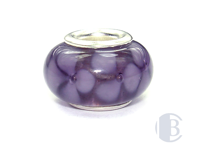 925 sterling silver core murano glass bead