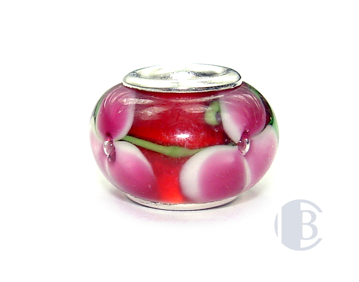 925 sterling silver core murano glass bead