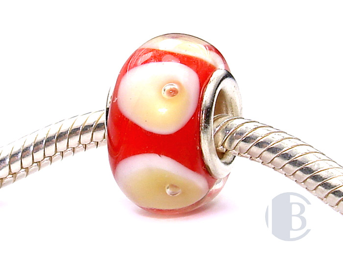 925 sterling silver core murano glass bead