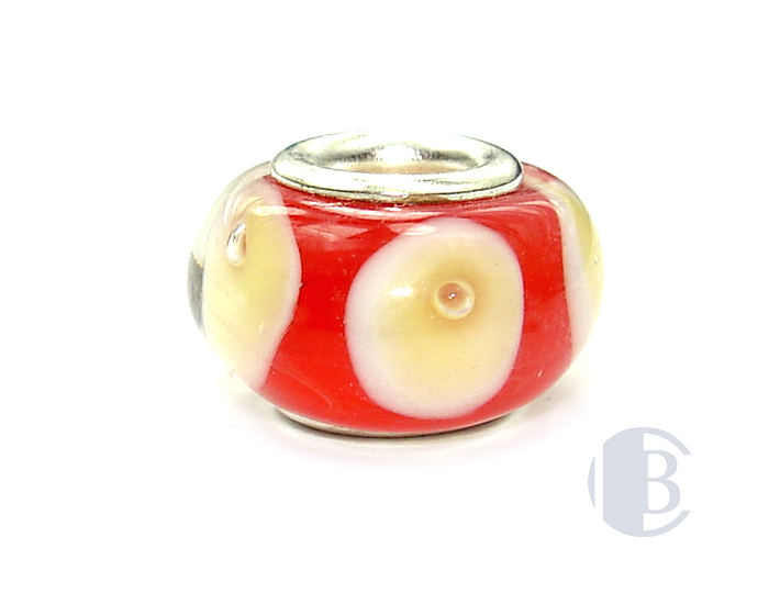 925 sterling silver core murano glass bead