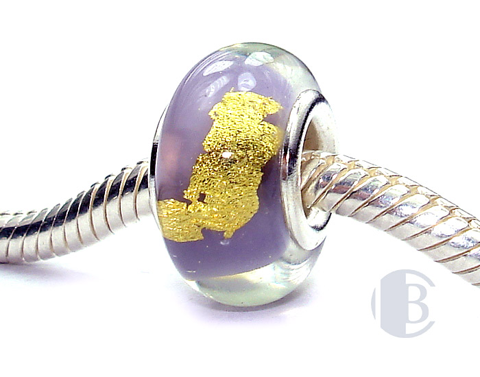 925 sterling silver core murano glass bead