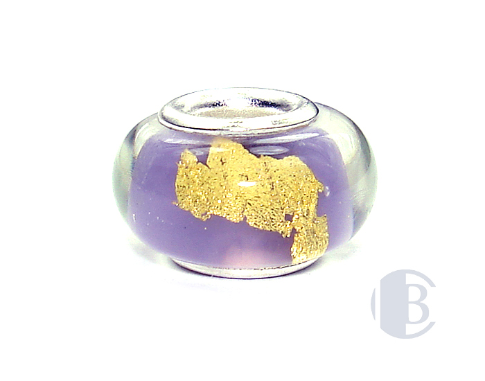 925 sterling silver core murano glass bead