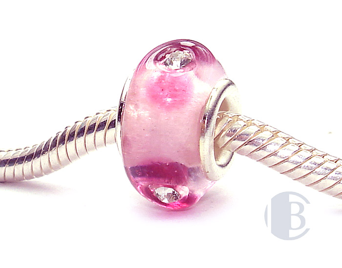 925 sterling silver core murano glass bead