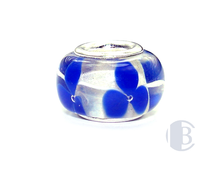 925 sterling silver core murano glass bead