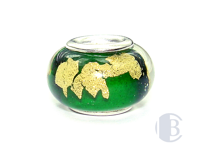 925 sterling silver core murano glass bead