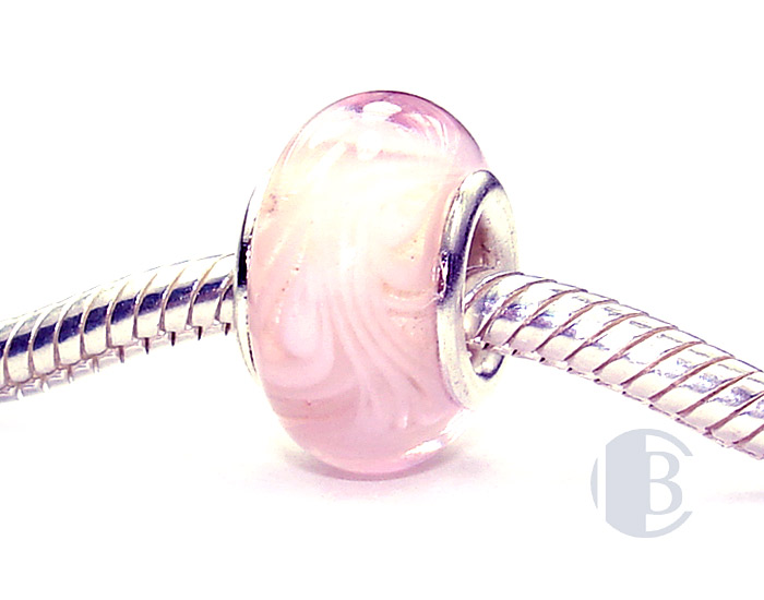 925 sterling silver core murano glass bead