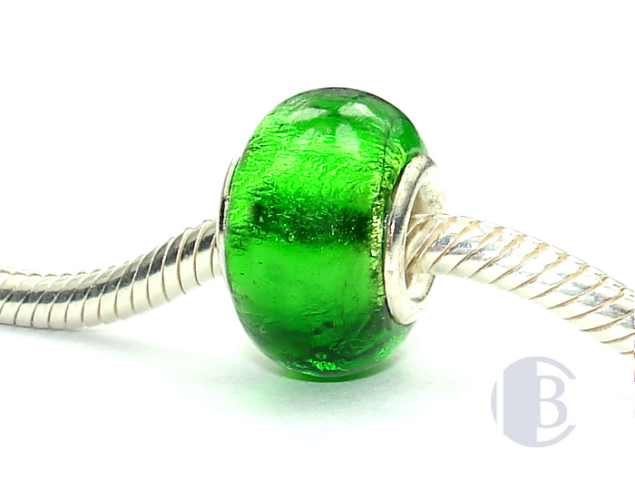 925 sterling silver core murano glass bead