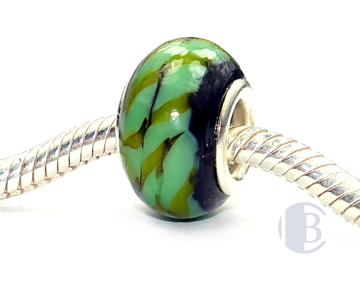 925 sterling silver core murano glass bead