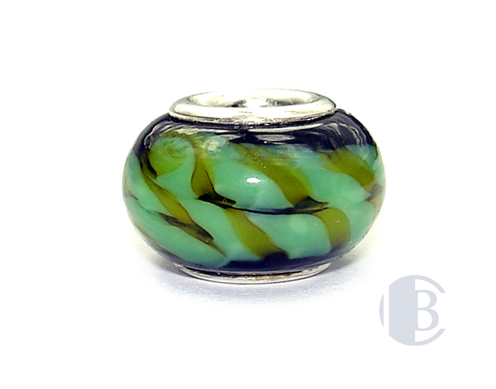 925 sterling silver core murano glass bead