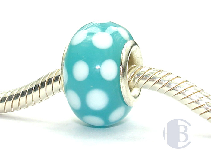 925 sterling silver core murano glass bead