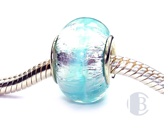 925 sterling silver core murano glass bead