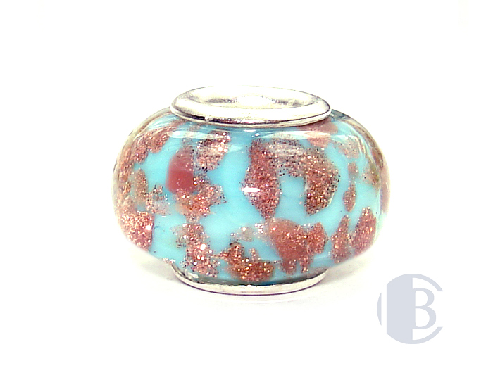 925 sterling silver core murano glass bead