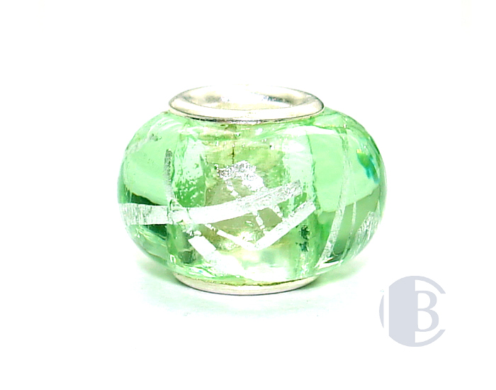 925 sterling silver core murano glass bead