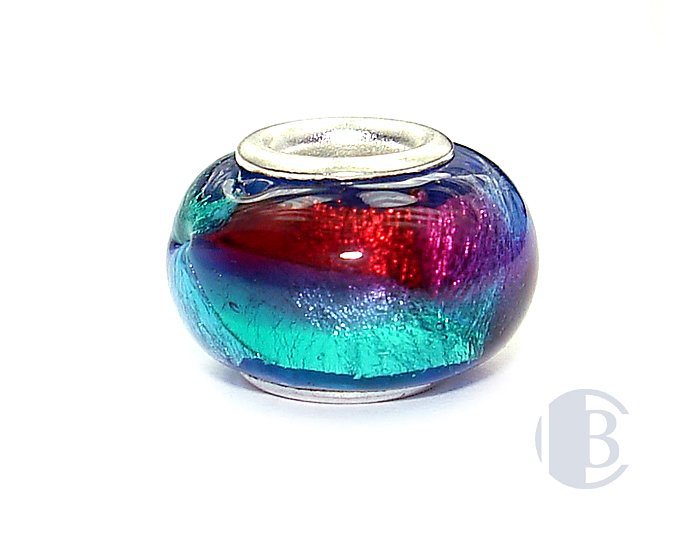925 sterling silver core murano glass bead