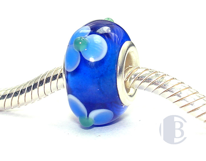 925 sterling silver core murano glass bead