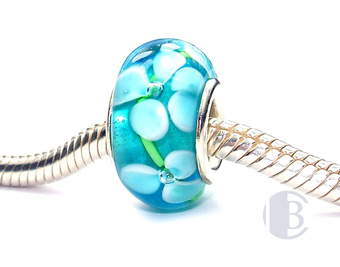 925 sterling silver core murano glass bead