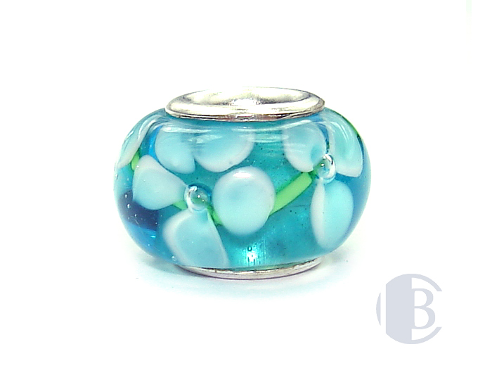 925 sterling silver core murano glass bead