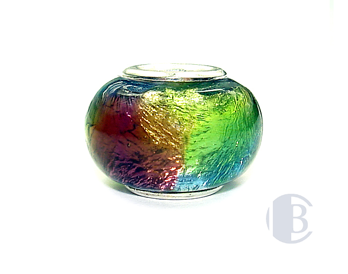 925 sterling silver core murano glass bead