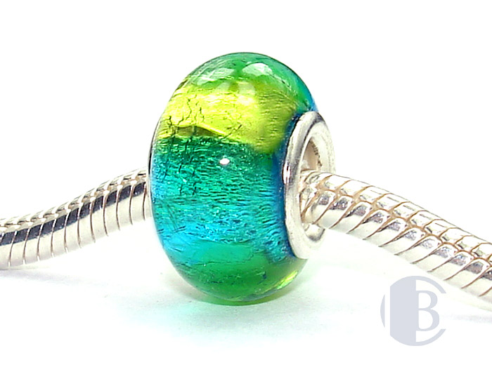 925 sterling silver core murano glass bead