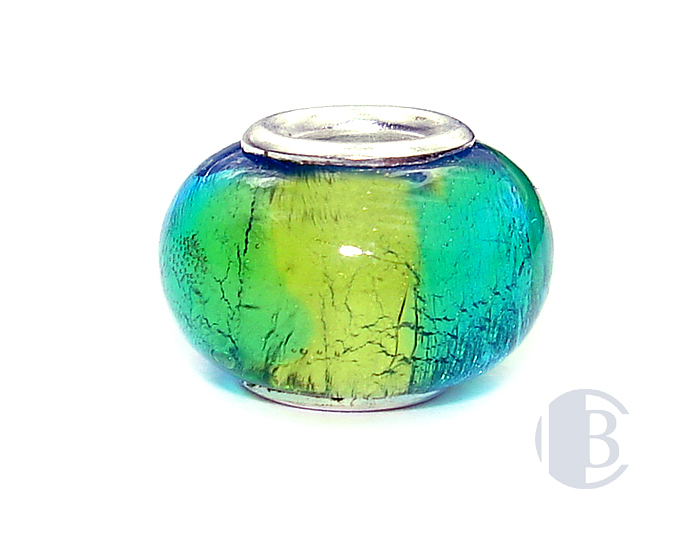 925 sterling silver core murano glass bead