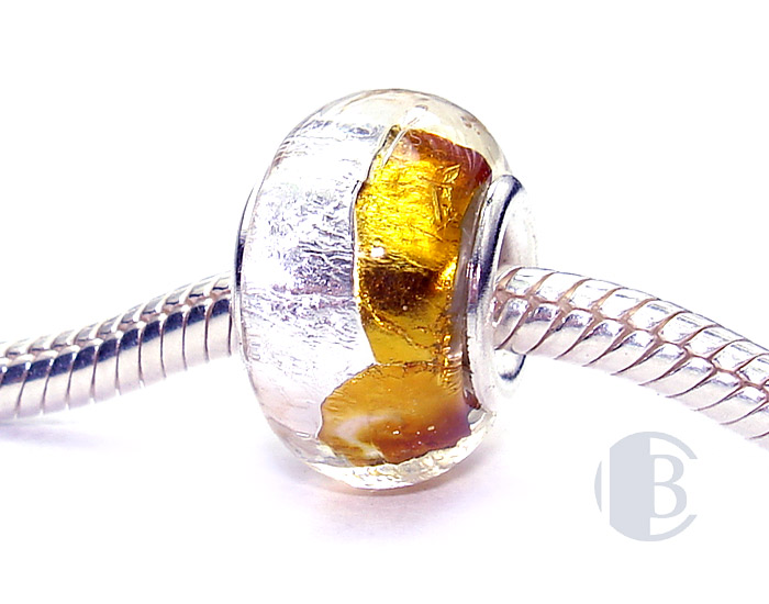 925 sterling silver core murano glass bead