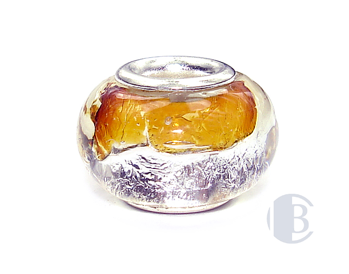 925 sterling silver core murano glass bead