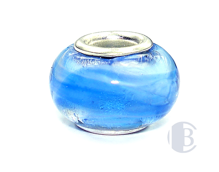 925 sterling silver core murano glass bead