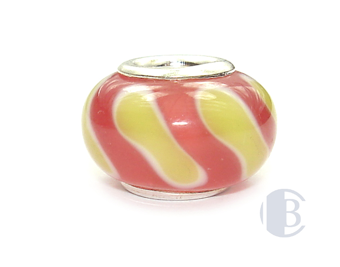 925 sterling silver core murano glass bead