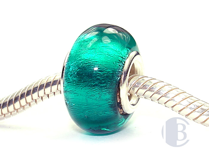 925 sterling silver core murano glass bead