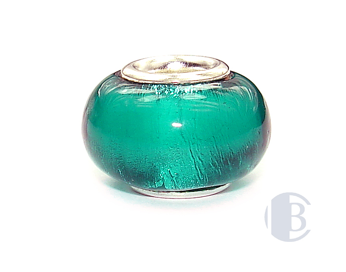 925 sterling silver core murano glass bead