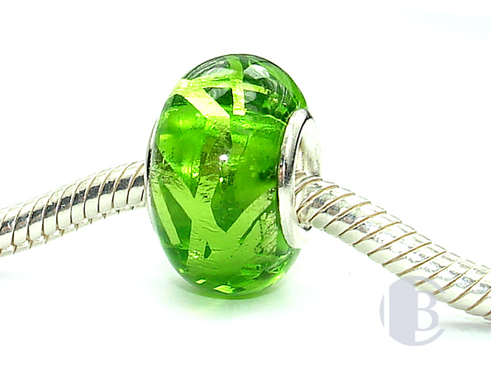 925 sterling silver core murano glass bead