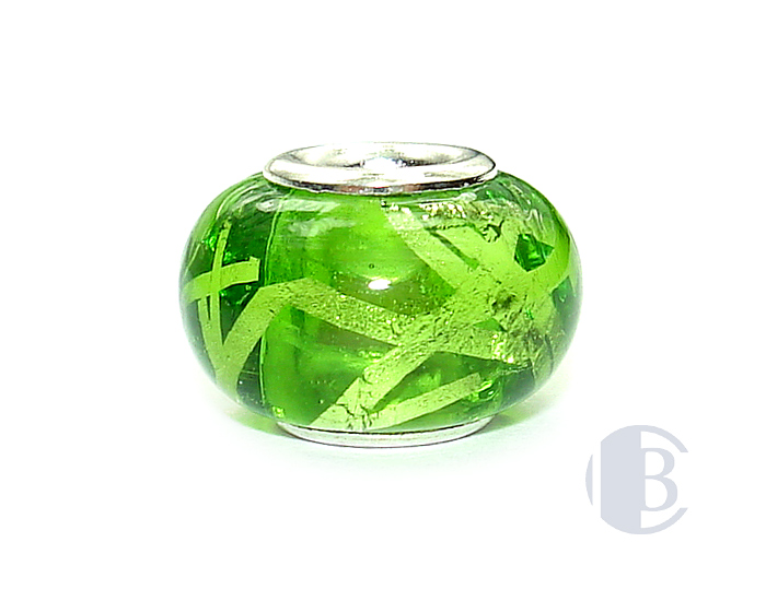925 sterling silver core murano glass bead